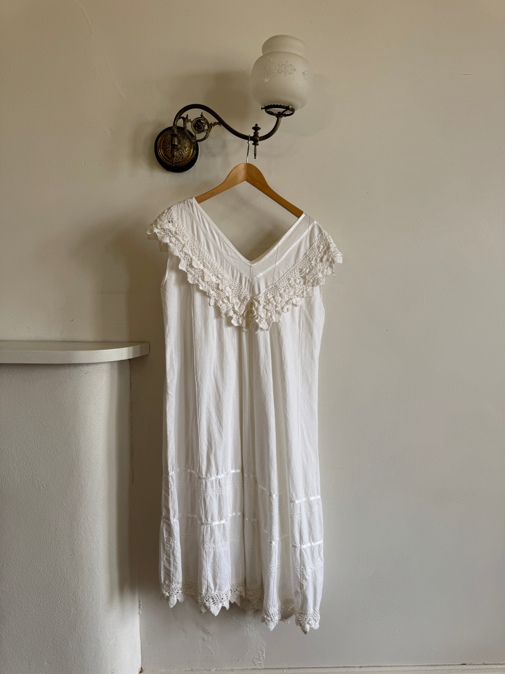 Vintage 70s Cotton Crochet Sundress