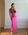 Vintage Y2K Naked Embellished Bodycon Midi Hot Pink