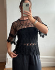 Vintage 90s Crochet Swirl Net Top