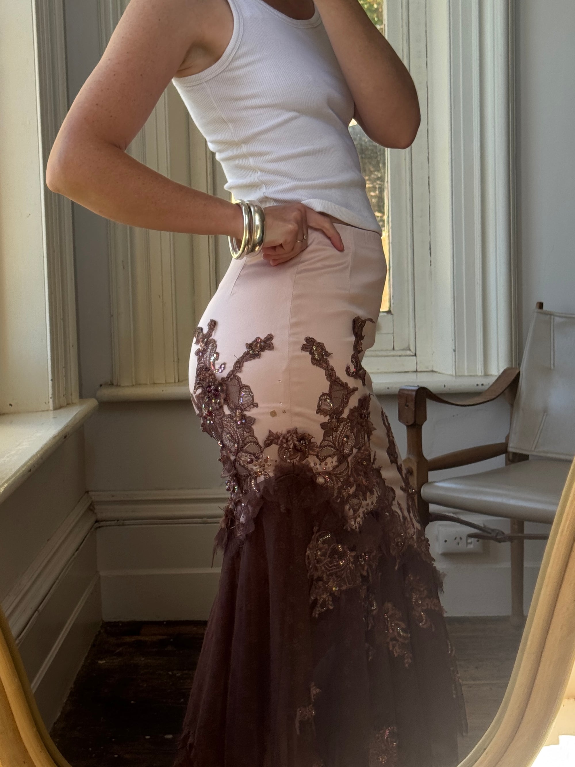 Vintage 90s Glitter Fairy Skirt Chocolate Pink