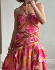 Vintage Y2K High Low Sunrise Ruffle Dress