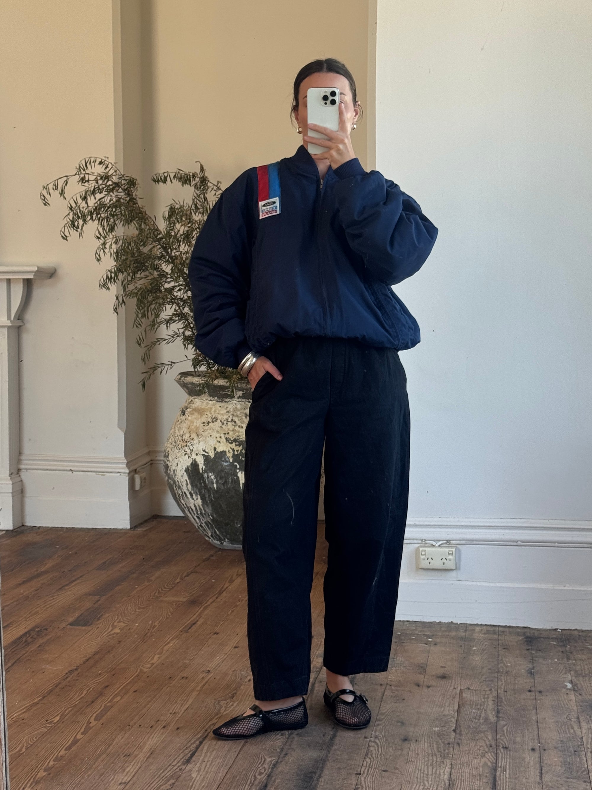 Vintage 70s Ford Bomber Jacket Navy