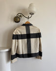 Vintage 90s Wool Blend Plaid Cropped Blazer