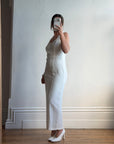 Vintage 90s Australian Made Bow Crepe Pencil Dress