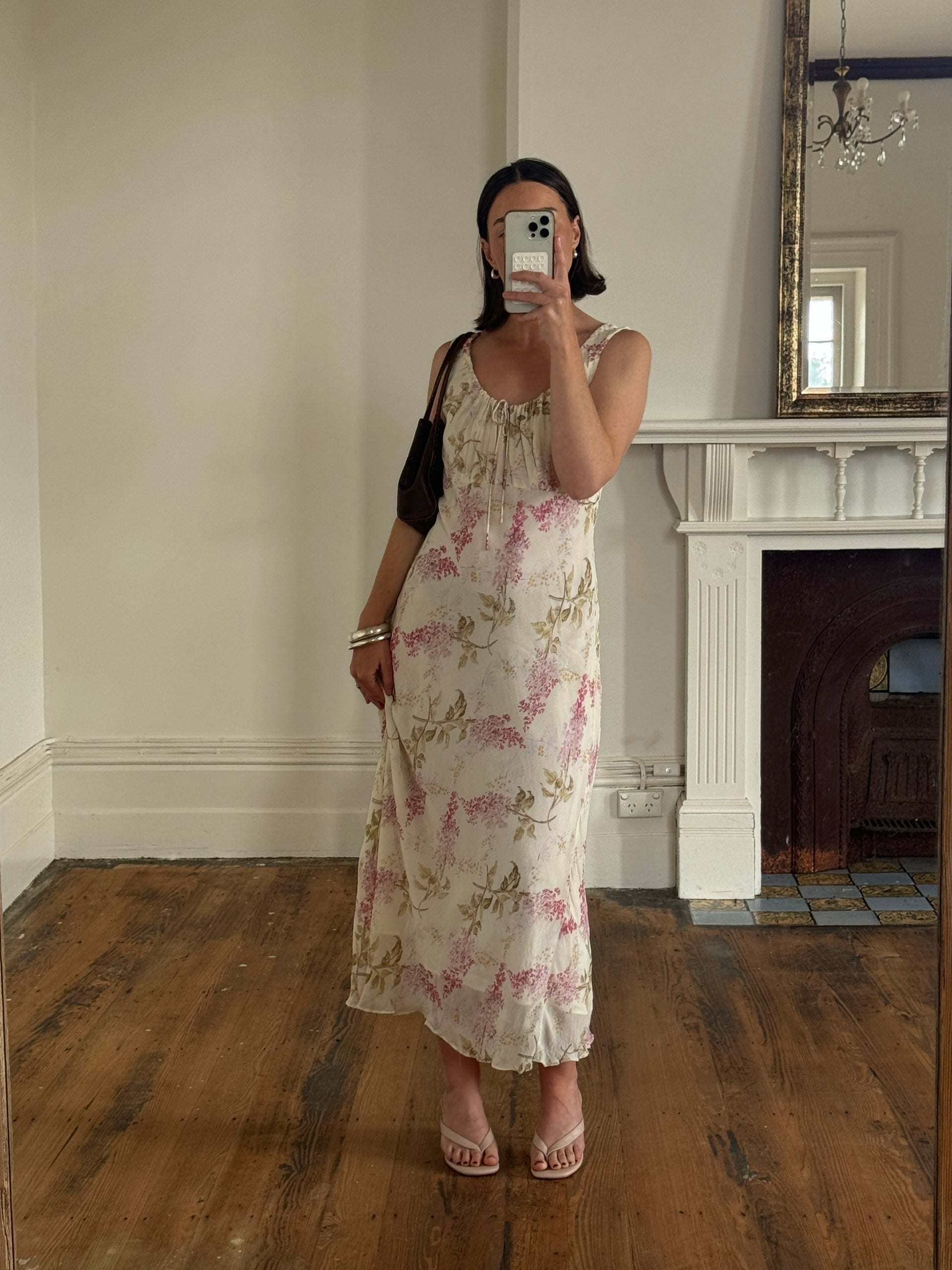 Vintage 90s Milkmaid Dress Creme Floral – Call Me The Breeze