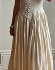Vintage 90s Pure Silk Pleated Waist Wedding Dress