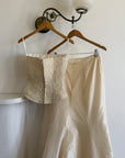 Vintage 90s Italian Pure Silk Taffeta and Sequin Bridal Set