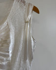 Vintage 40s Liquid Satin Sleeveless Lace Wedding Gown