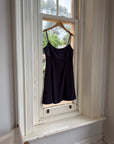 Vintage 90s Satin Micro Mini Dress Navy Satin