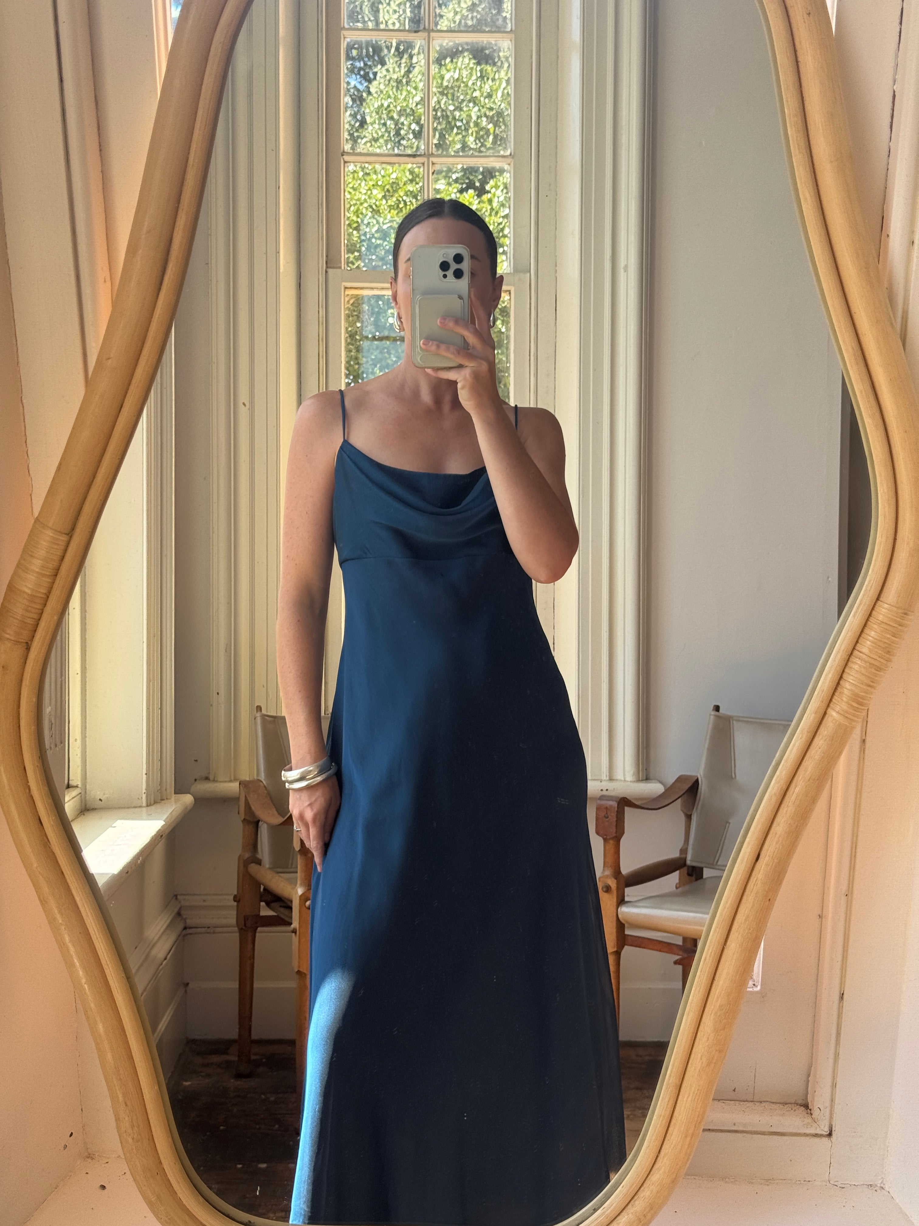 Vintage 90s Australian Made Navy Spaghetti Strap Dress