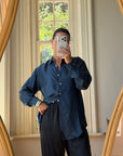 Vintage 90s Ralph Lauren Silk Shirt Teal