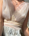 Vintage Pink Tulle and Lace Négligée Top