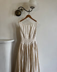 Vintage 90s Pure Silk Pleated Waist Wedding Dress