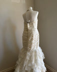 Vintage 90s Italian Plus Size Halter Ruffle Wedding Gown