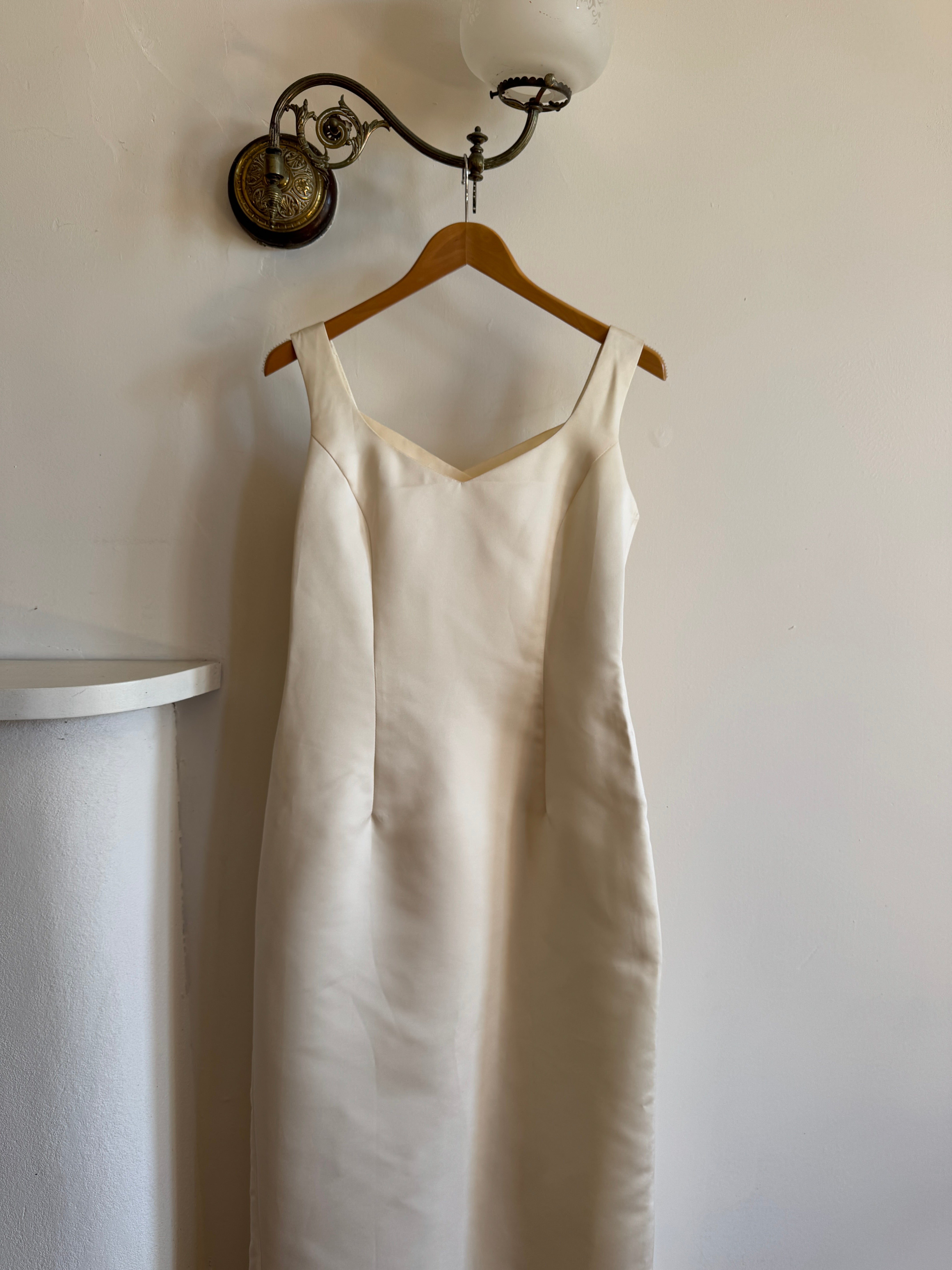 Vintage 90s Satin Slip Ribbon Crossover Bow Bridal Midi
