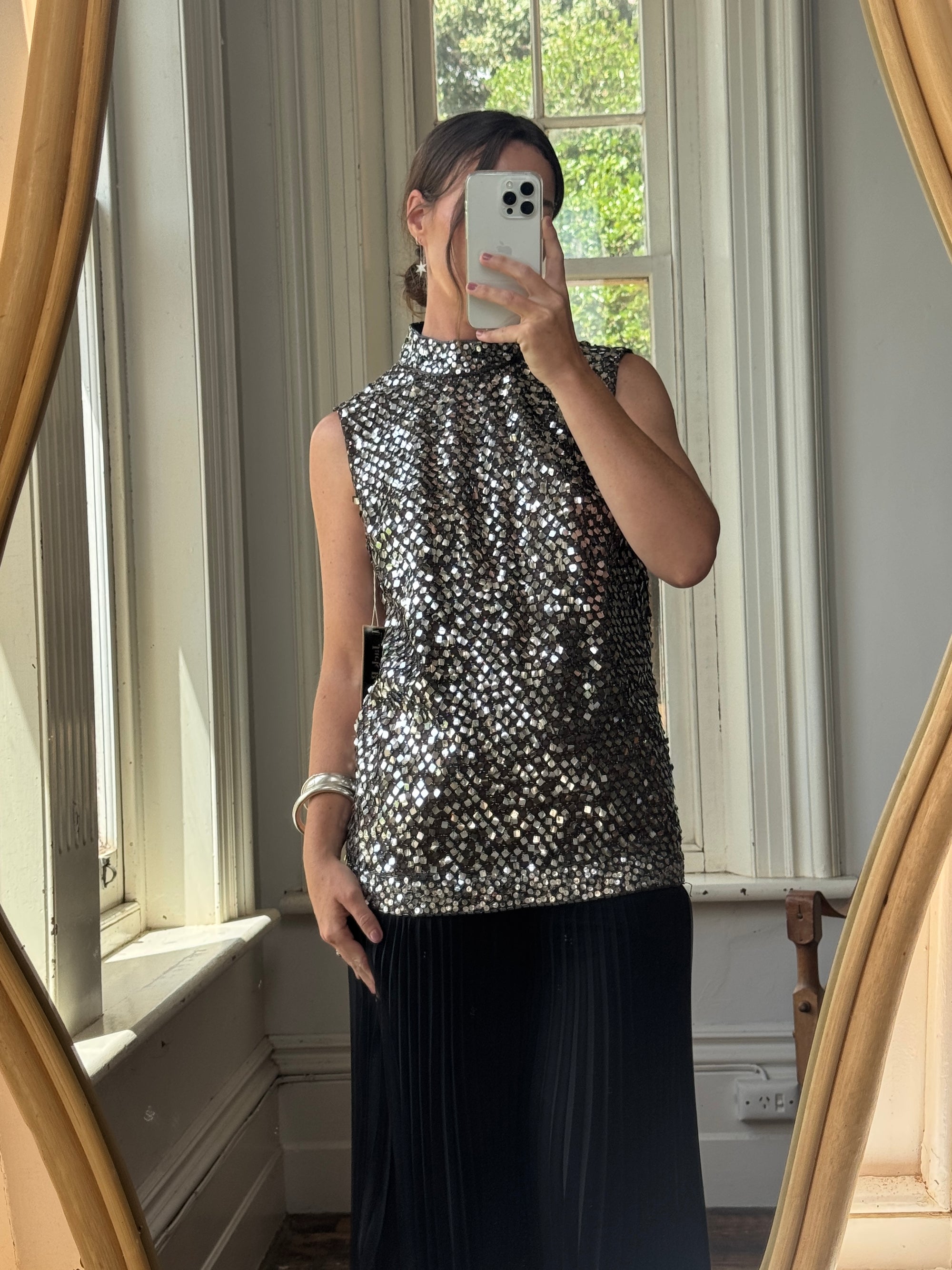 Vintage 60s Rare Embellished Tunic and Fluted Pant Set