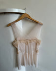 Vintage Pink Tulle and Lace Négligée Top