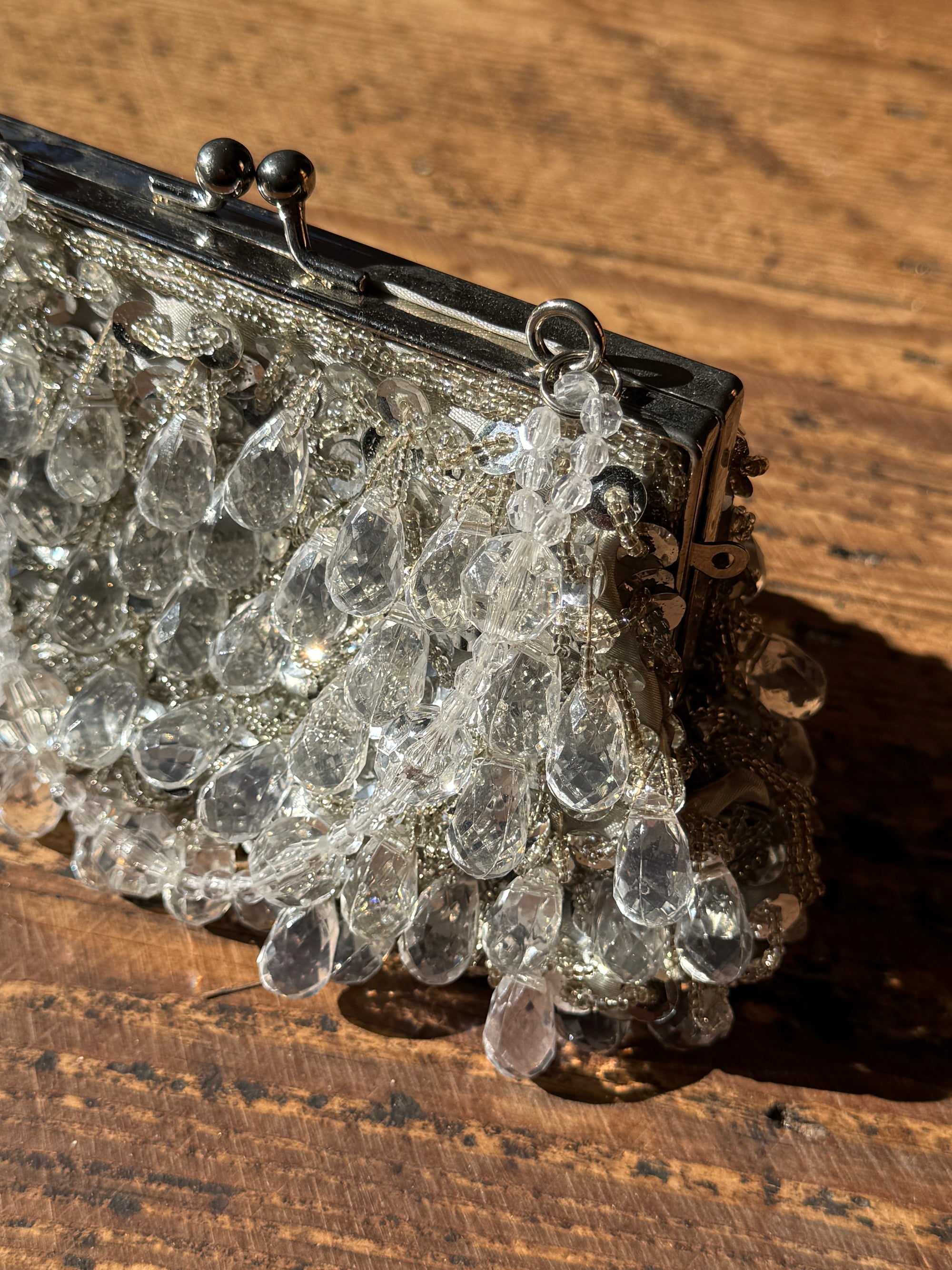 Vintage 80s Crystal Teardrop Petite Purse