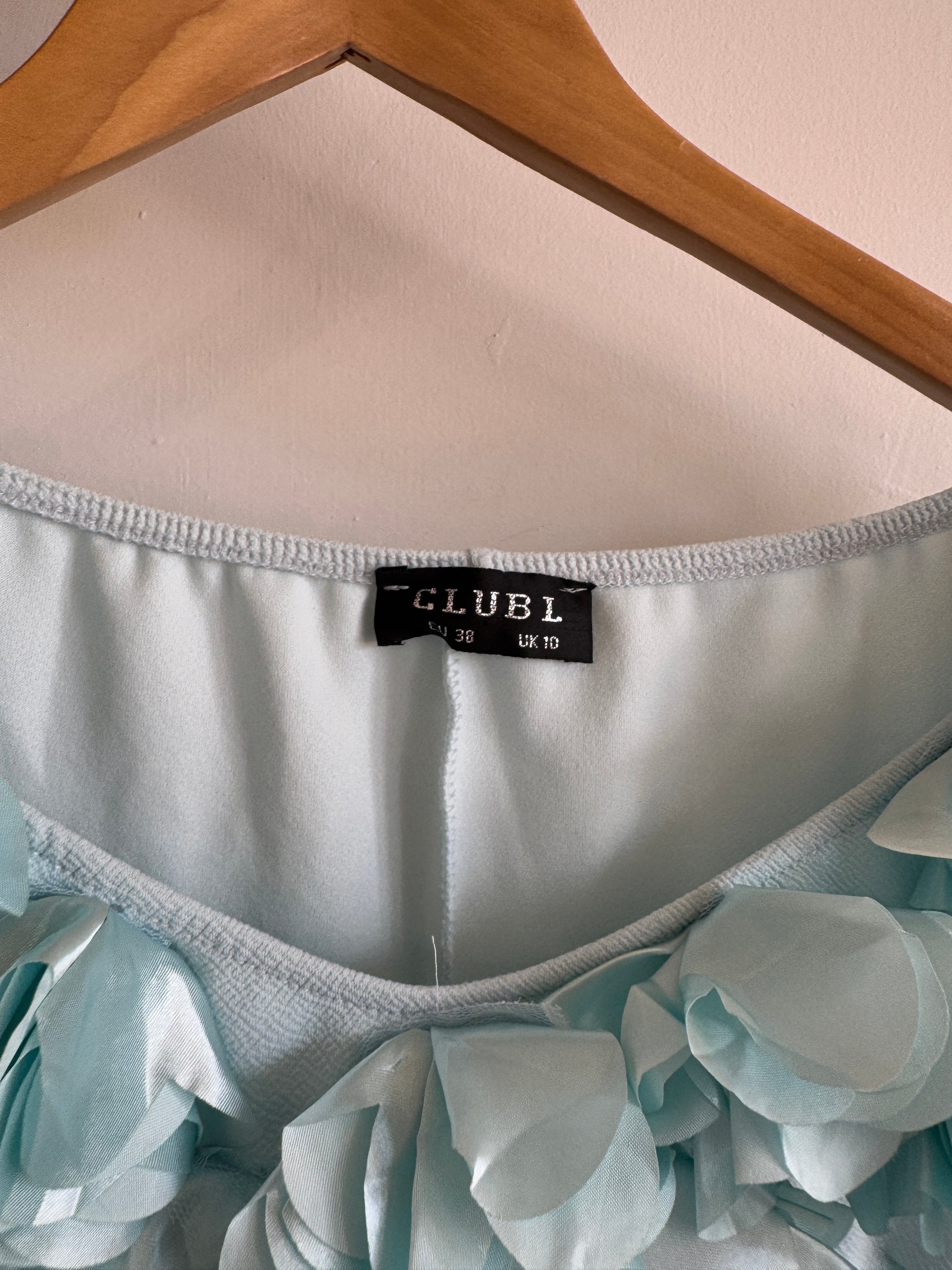 Vintage Y2K Aquamarine Petal Dress