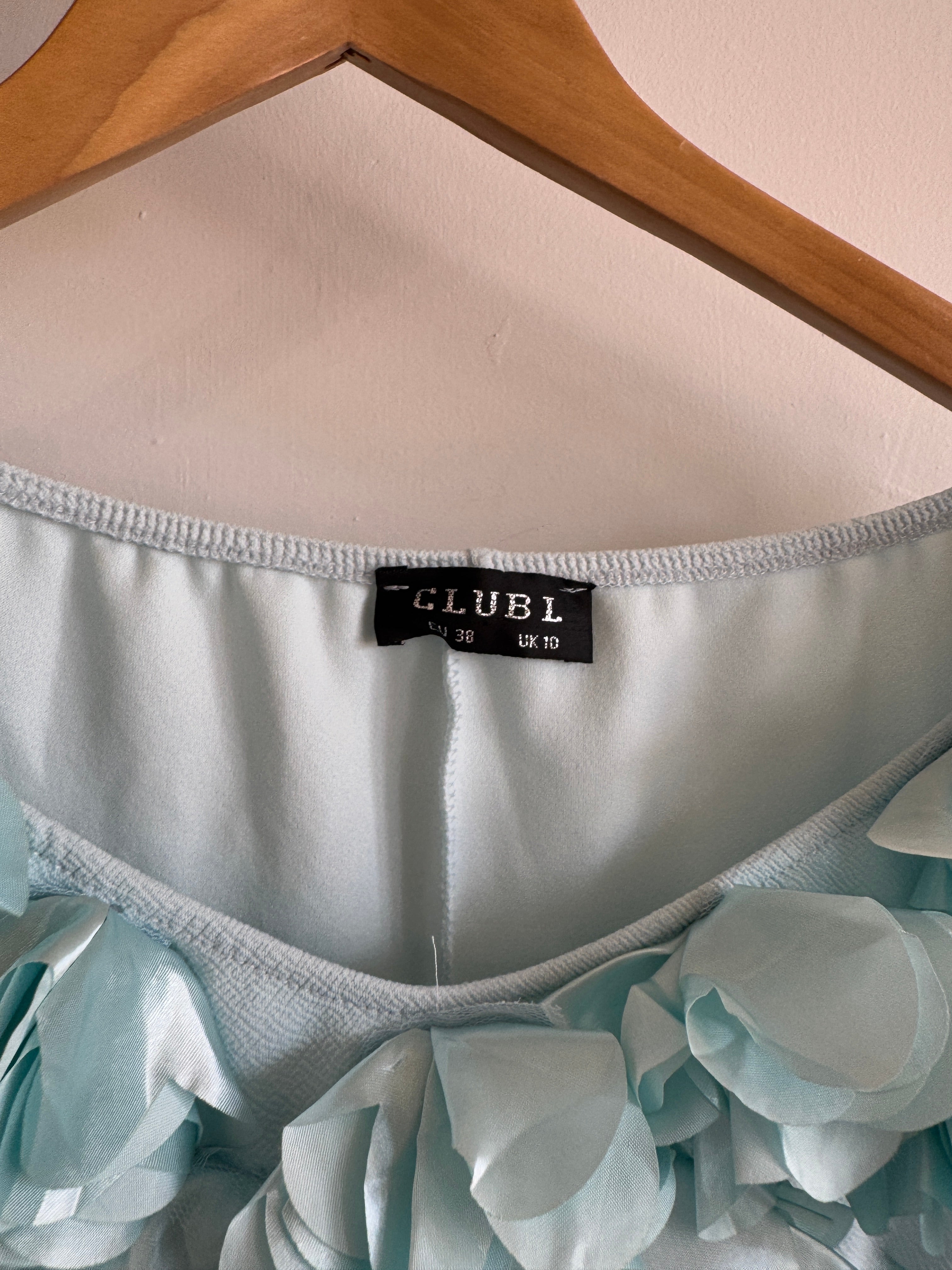 Vintage Y2K Aquamarine Petal Dress