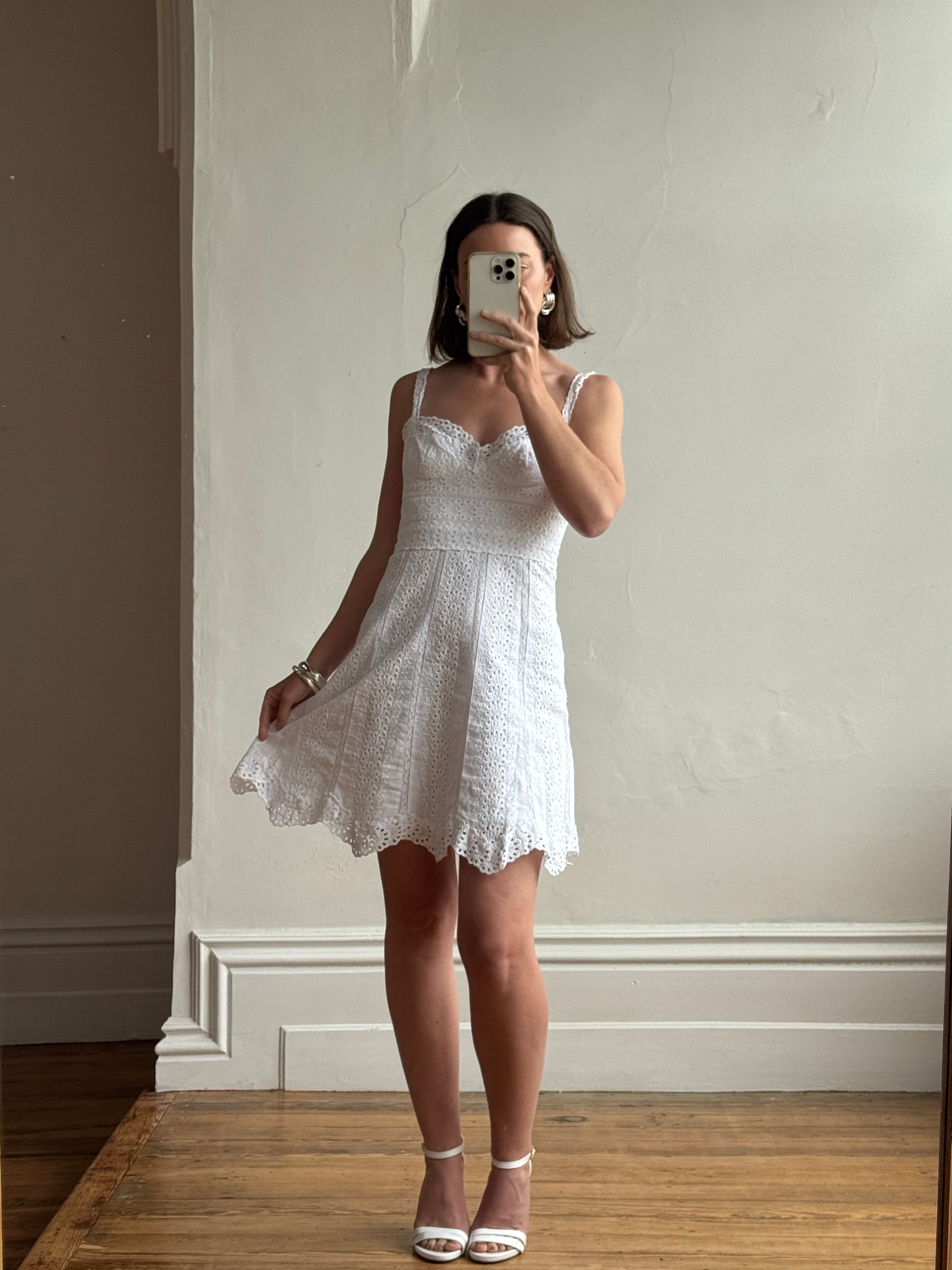 Vintage Y2K Collette Dinnigan Broderie Anglaise Mini Dress