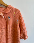 Vintage Peach Crochet Embroidered Floral Cardi