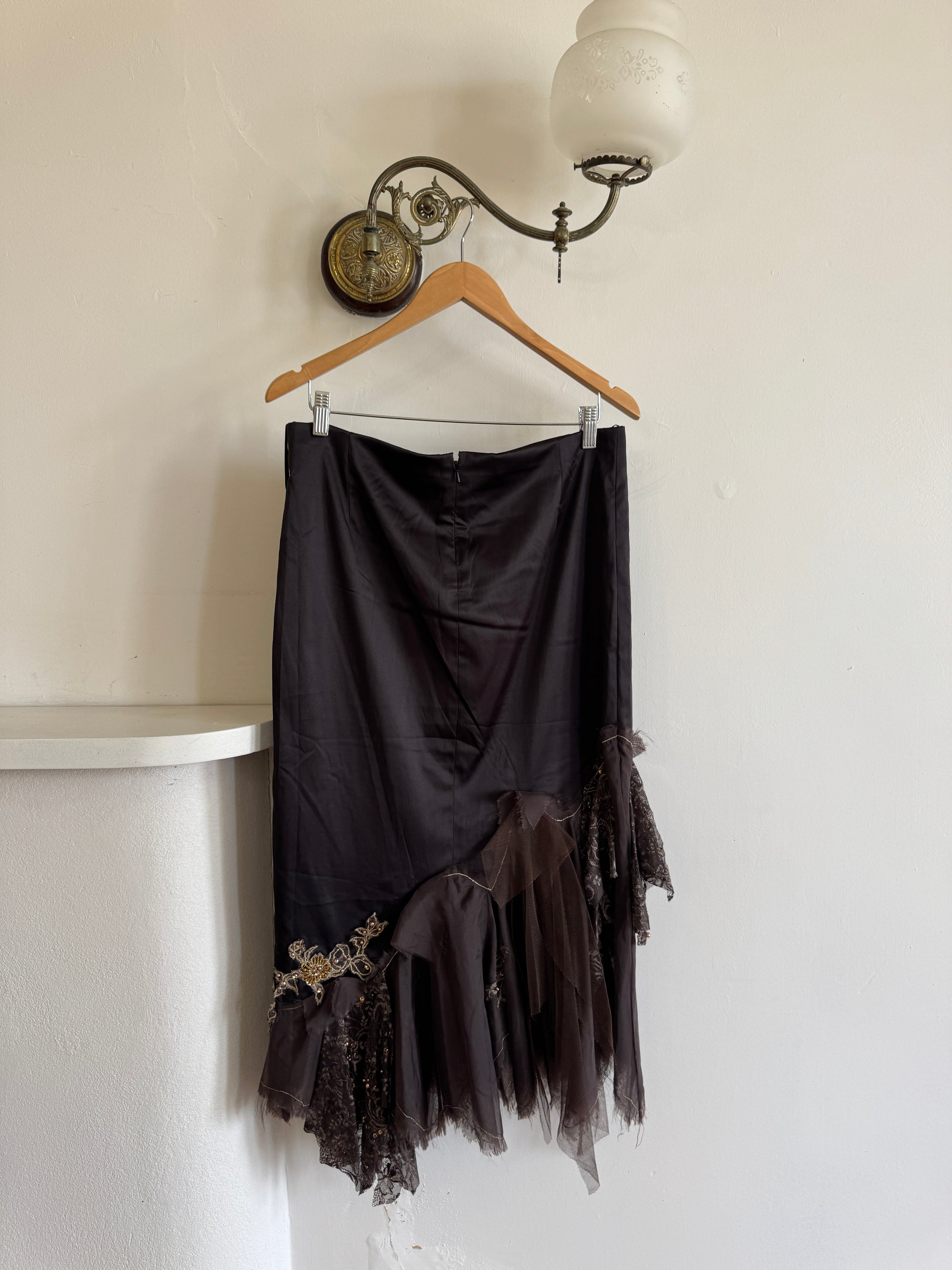 Vintage 90s Glitter Fairy Skirt Chocolate Noir