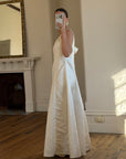 Vintage 90s Satin Rope Embroidered Slip Wedding Dress