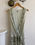 Vintage Y2K Pure Silk Drop Waist Beaded Mini Ice