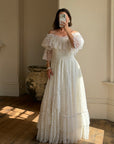 Vintage 70s Lace Prairie Wedding Dress