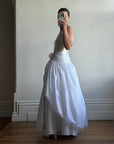 Vintage 90s Strappy Wedding Dress With Rosette Cape Pearl