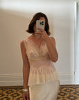 Vintage Pink Tulle and Lace Négligée Top