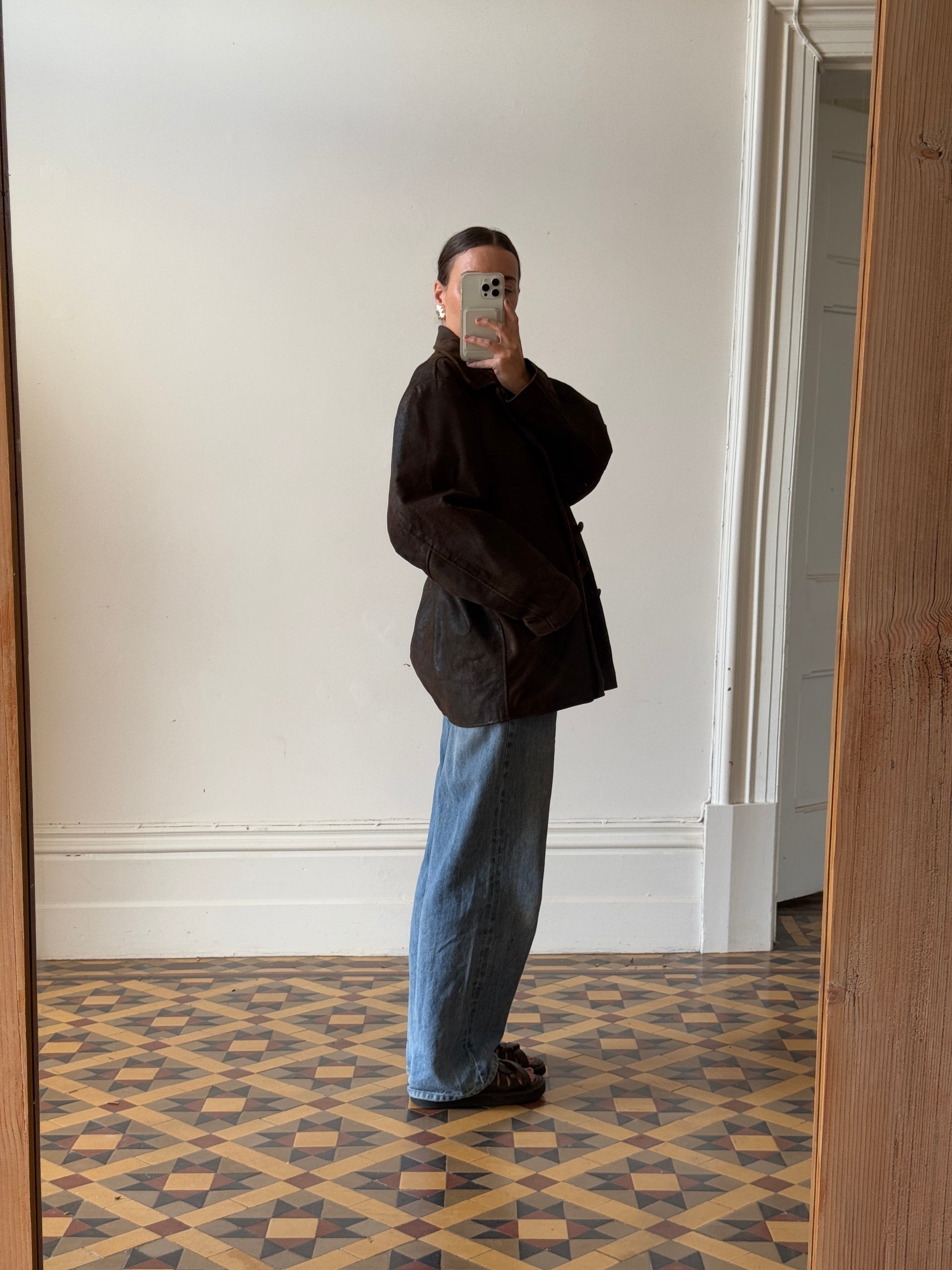Vintage 80s Brown Suede Leather Bomber Jacket