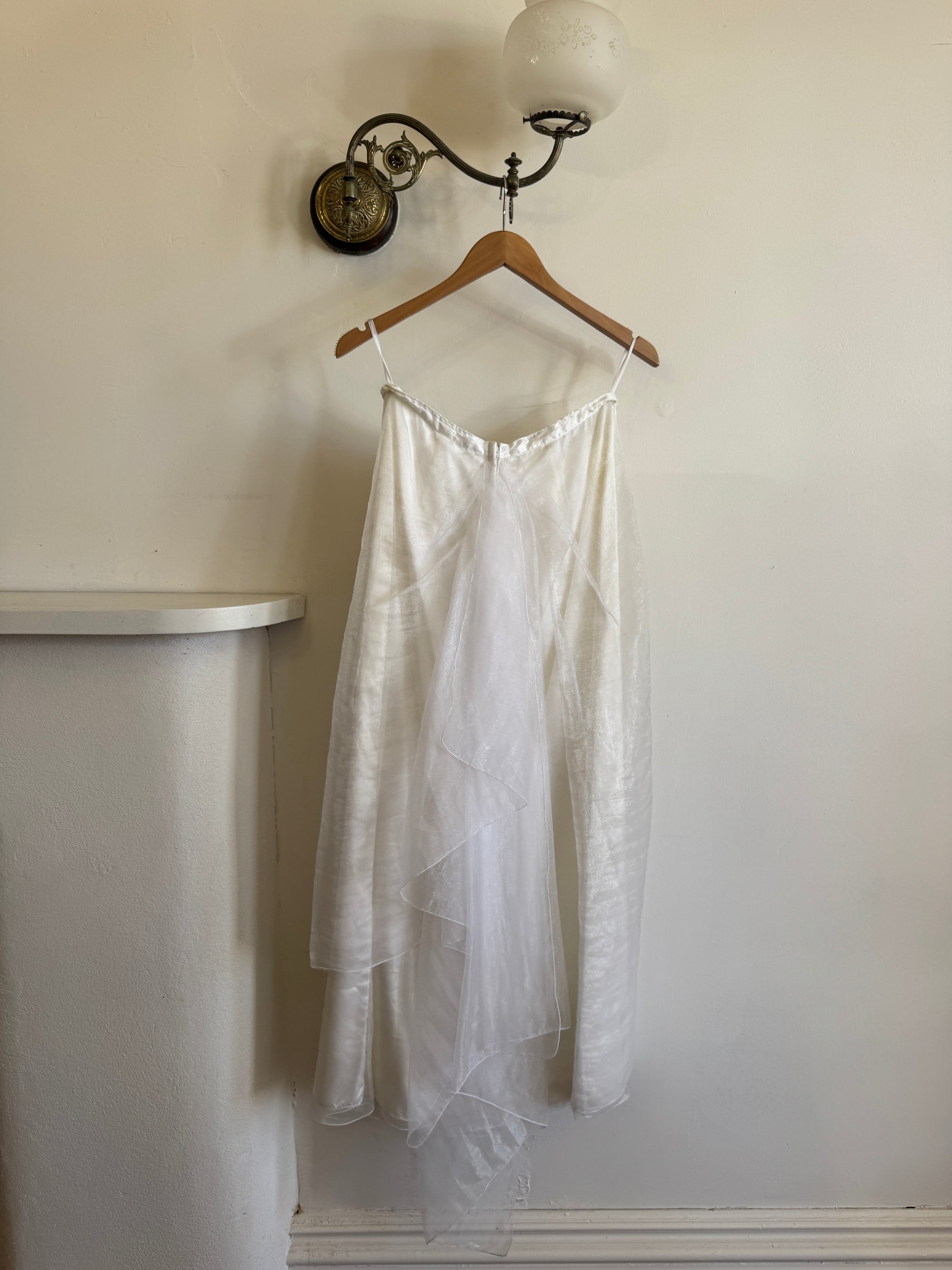 Vintage 90s Organza Prom Skirt Ivory