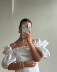 Vintage 80s Satin Drop Waist Wedding Gown