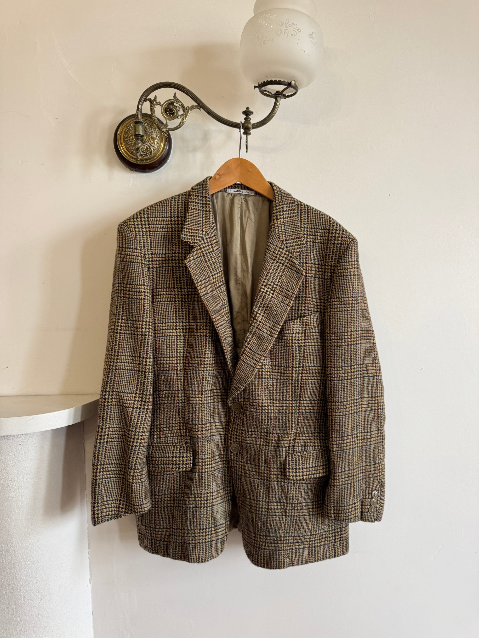Vintage 60s Wool Plaid Blazer Multi