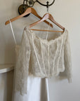 Vintage 90s Italian Nude Long Sleeve Bustier and Silk Satin Skirt Set