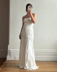 Vintage 90s Embroidered Strapless Fairy Wedding Gown