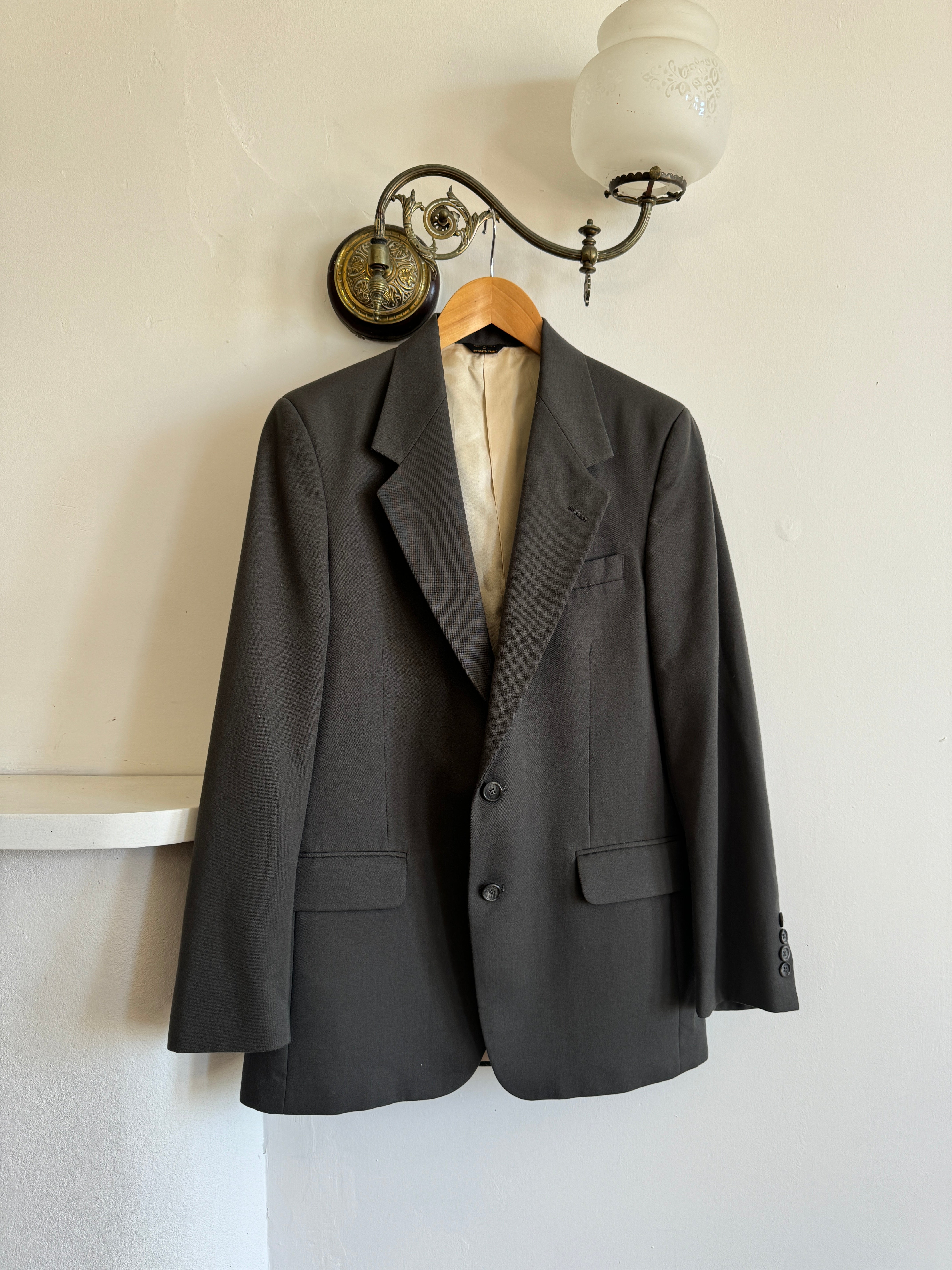 Vintage 80s Calvin Klein Grey Wool Blazer