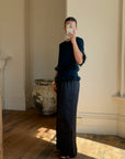 Vintage 90s Couture Ostrich Feather Jacket Navy