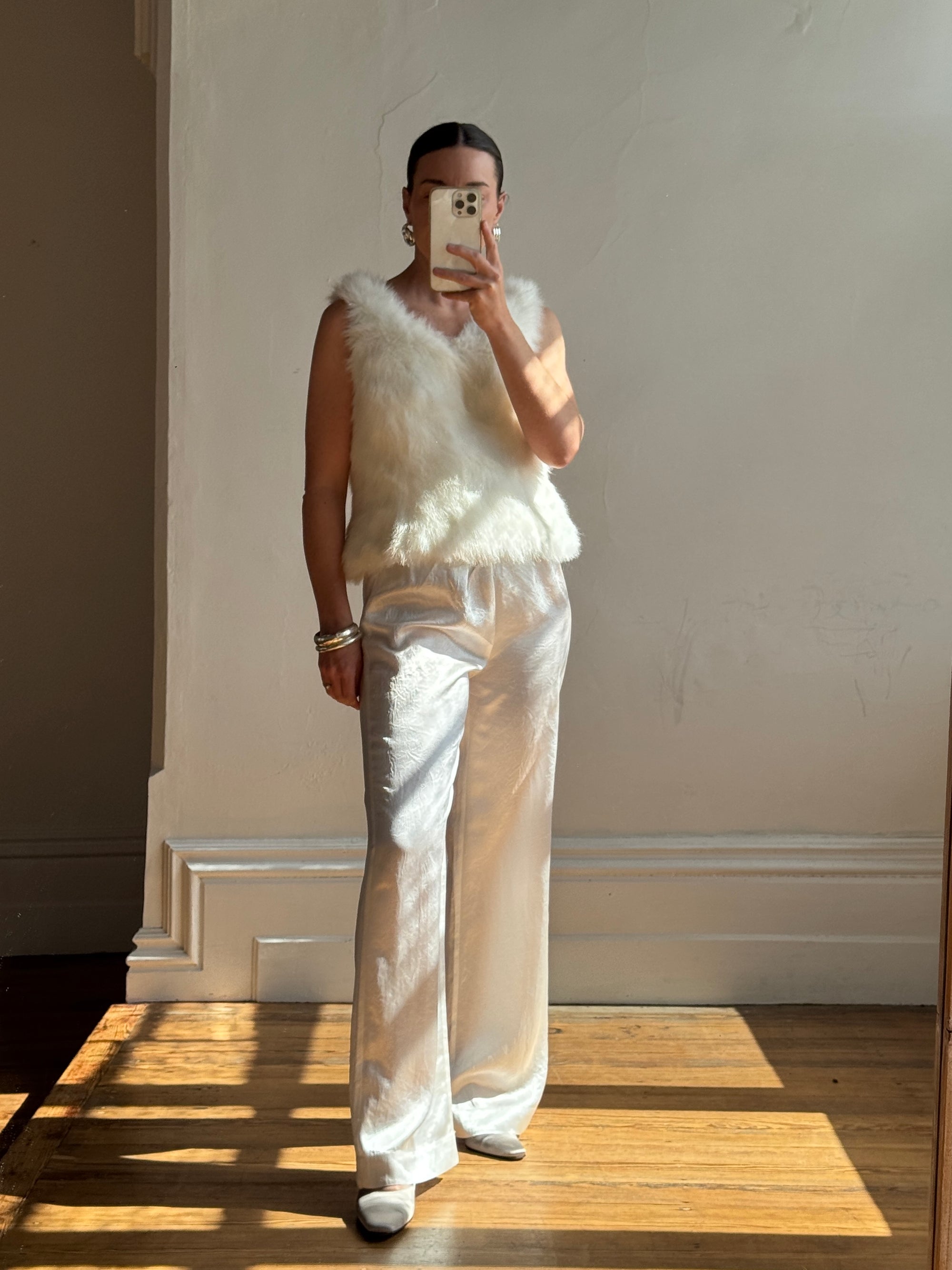 Vintage 80s Polar Faux Fur Tank Top