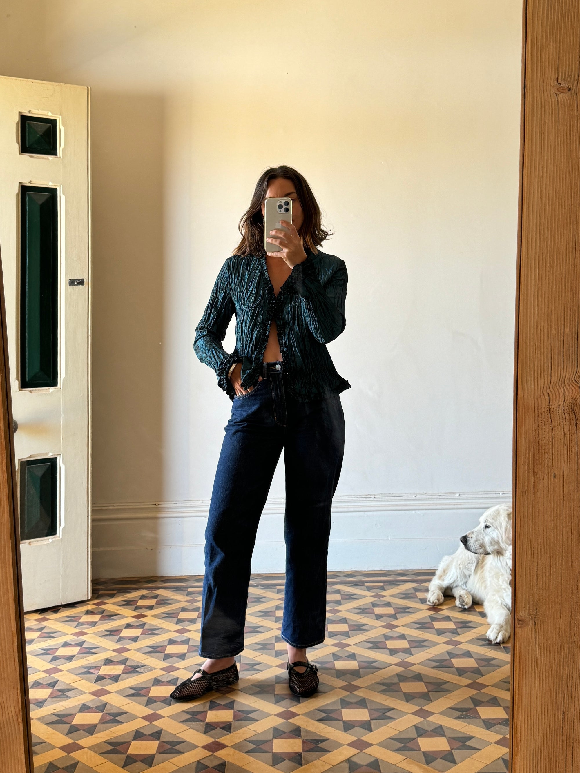 Vintage 90s Crinkle Cut Top Moonlight