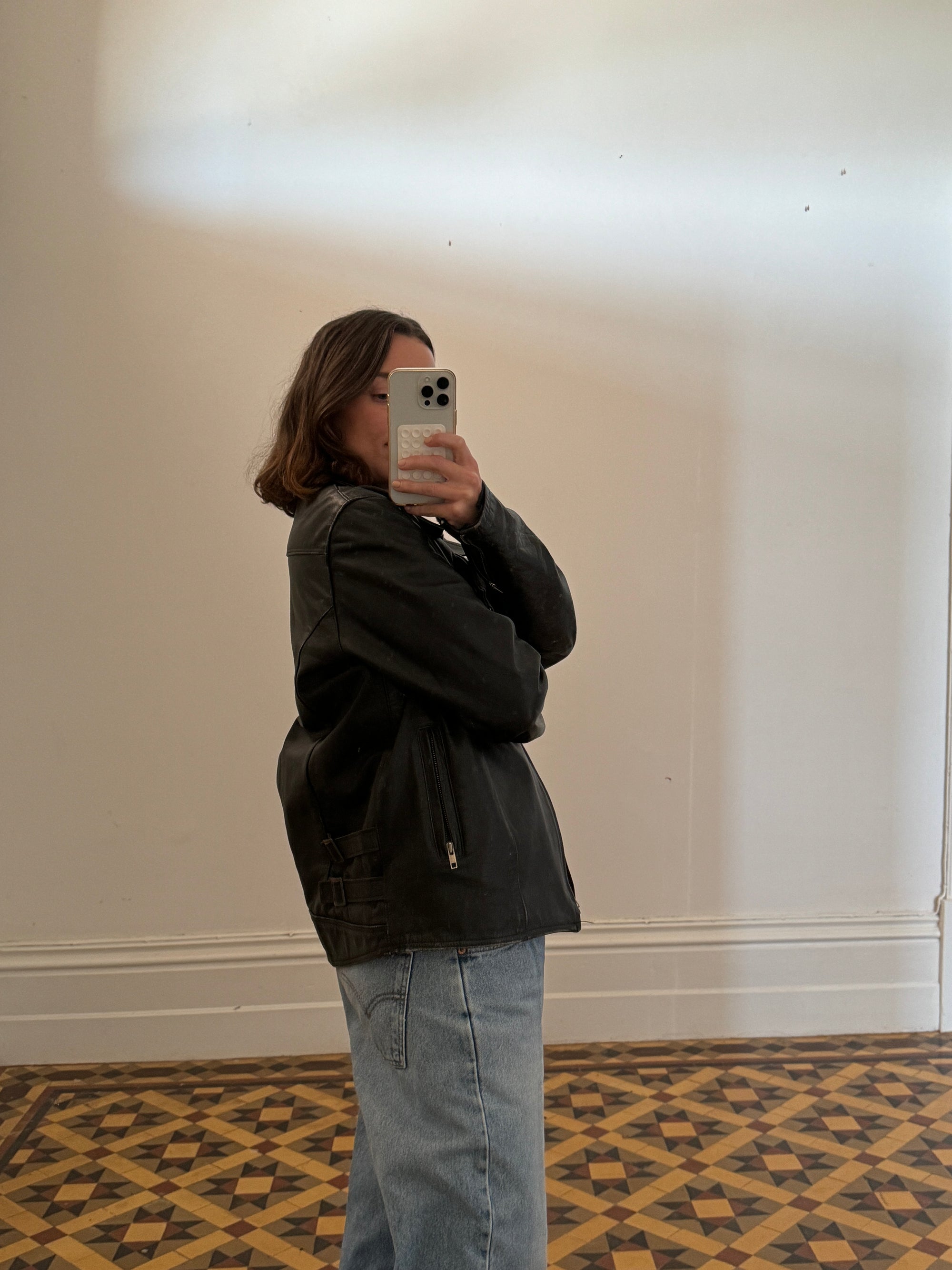 Vintage Chunky Leather Biker Jacket