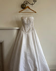 Vintage Y2K Crystal Satin Pleated Wedding Gown