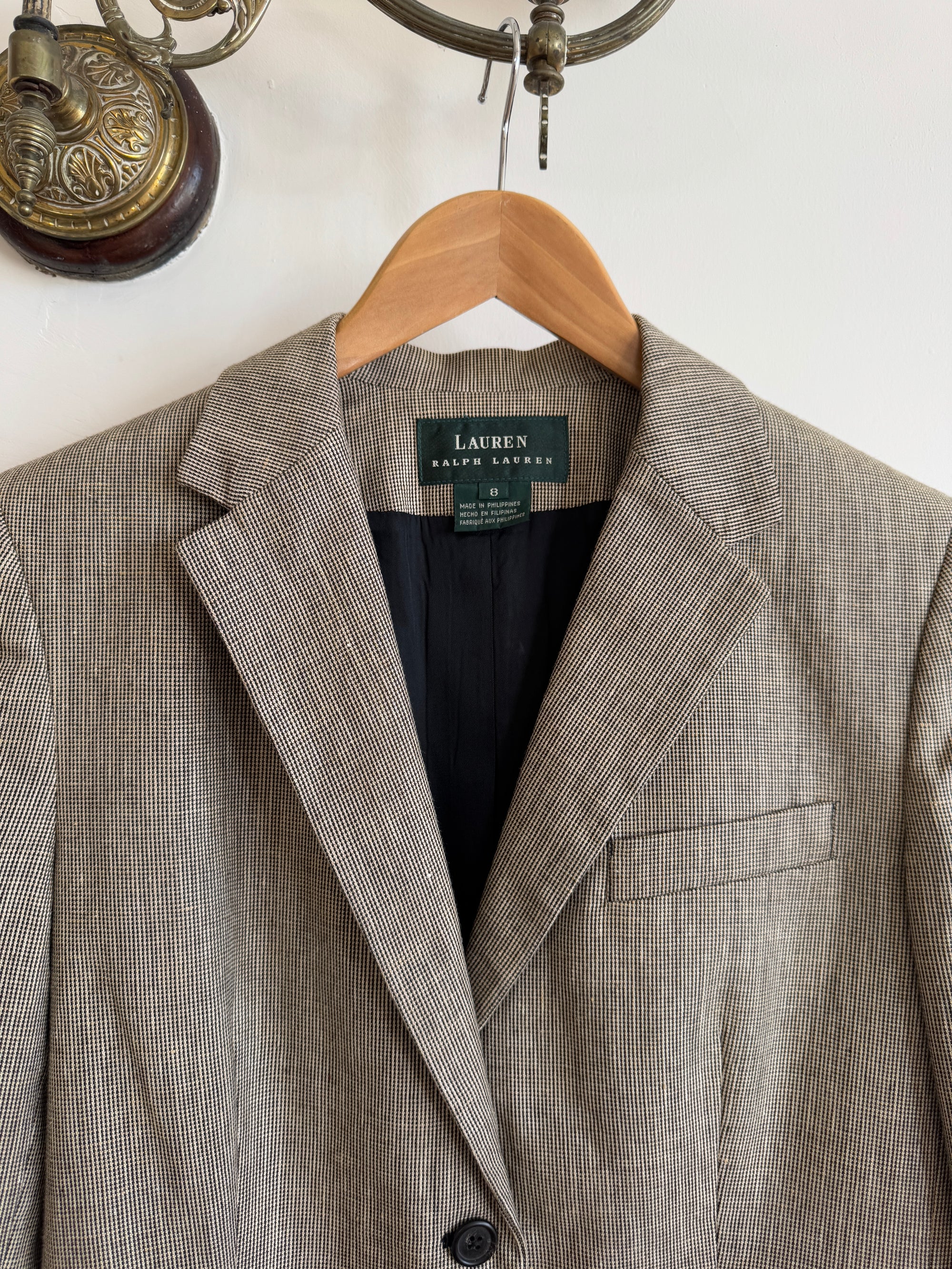 Vintage 90s Ralph Lauren Linen and Wool Tailored Blazer