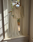 Vintage 80s Sequin Pure Silk Two Piece Bridal Set