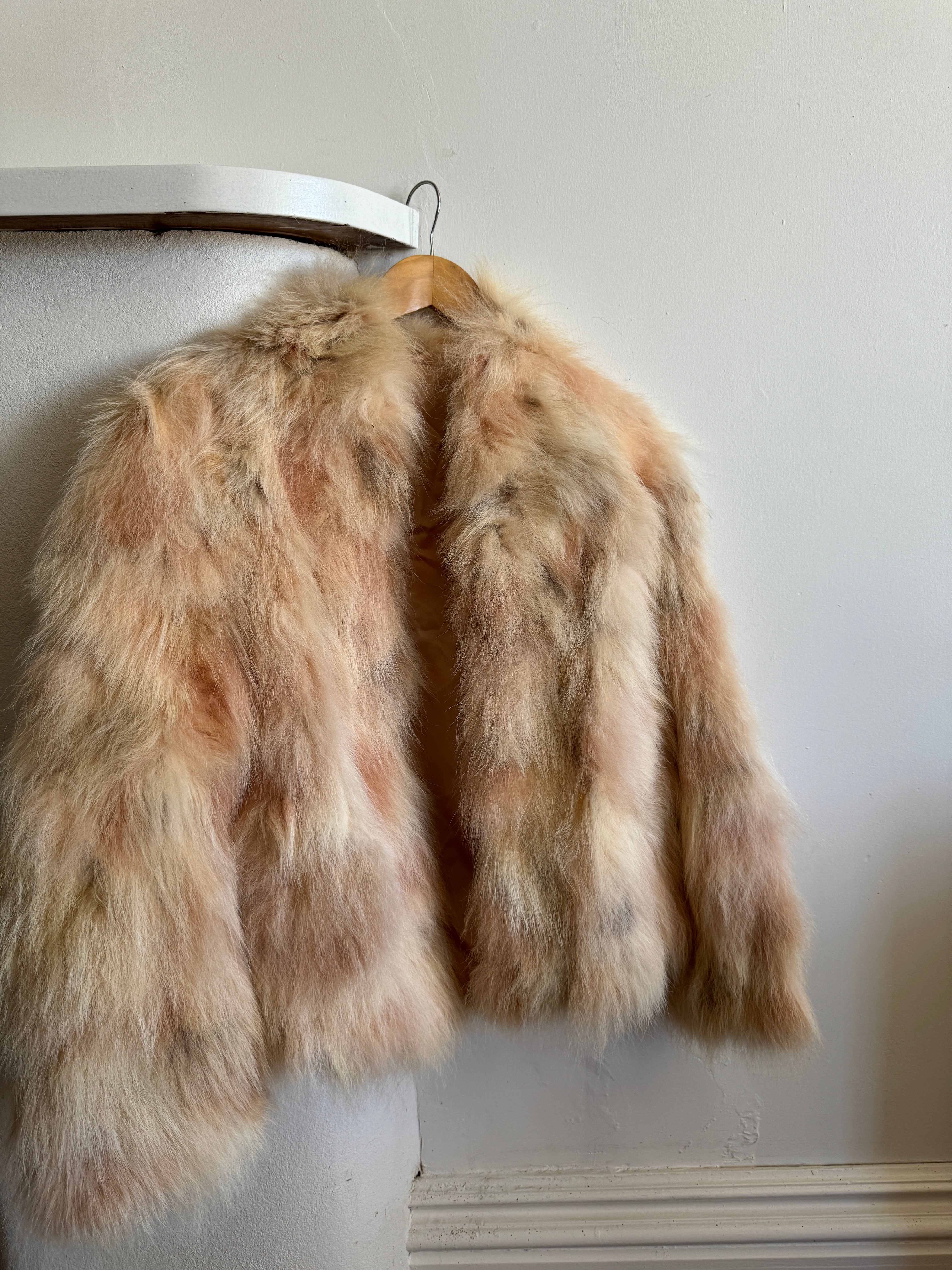 Vintage Shaggy Blush Fur Jacket