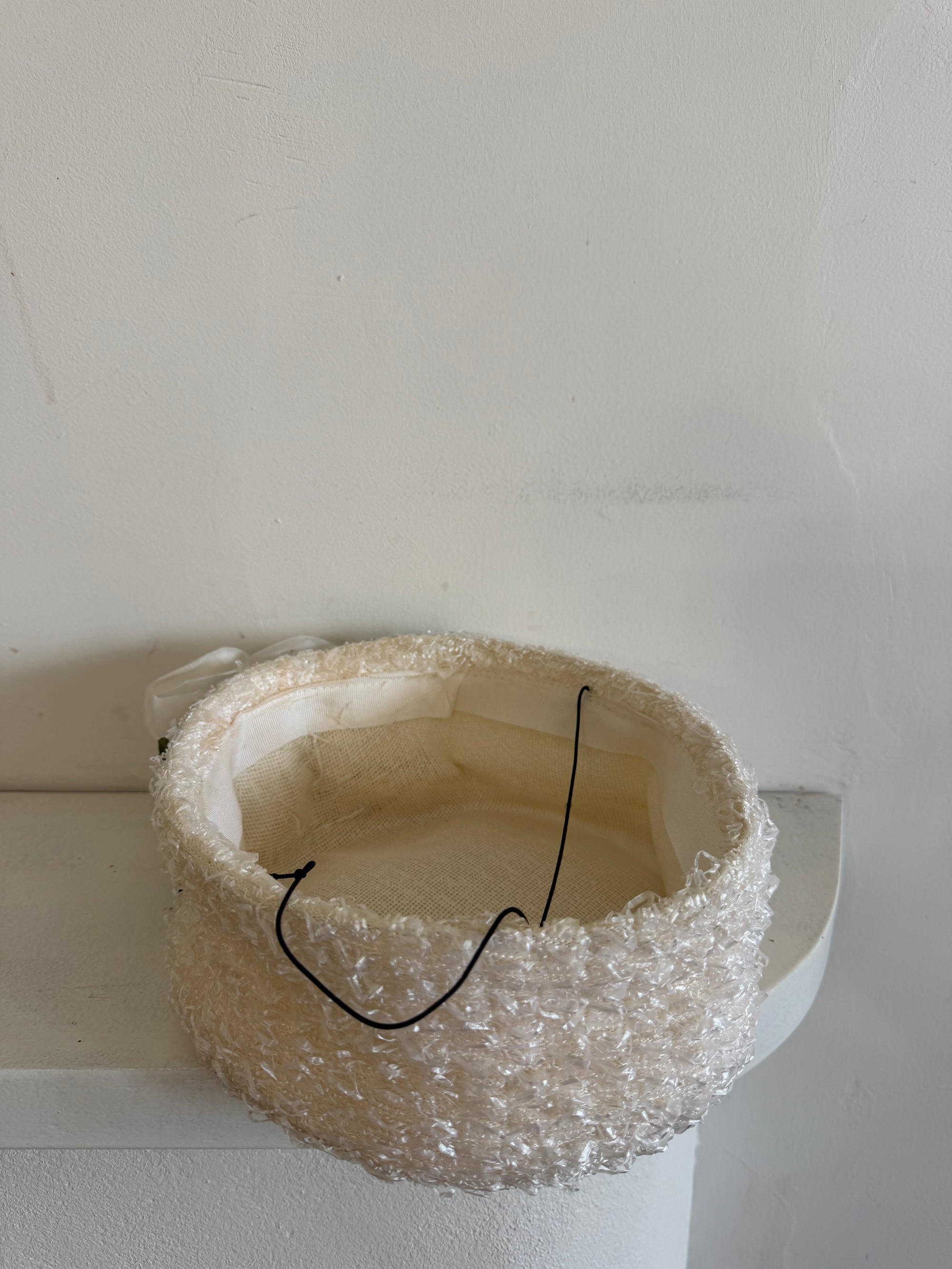 Vintage 60s 3D Floral Tulle Pillbox Hat
