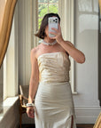 Vintage 90s Satin Bustier and Pure Silk Bridal Skirt Meringue