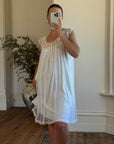Vintage 50s Wedding Morning Ruffle Slip Ivory